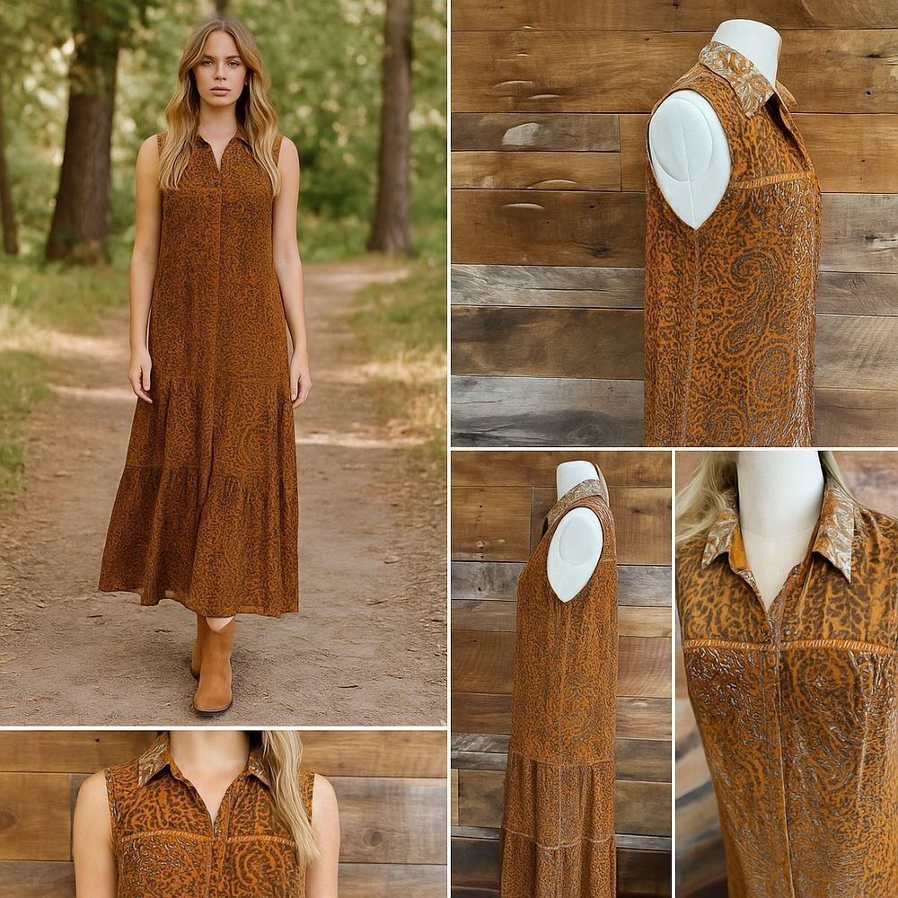 🧡 BB Dakota by Steve Madden Burnout Velvet Maxi Dress - Size Small 🧡